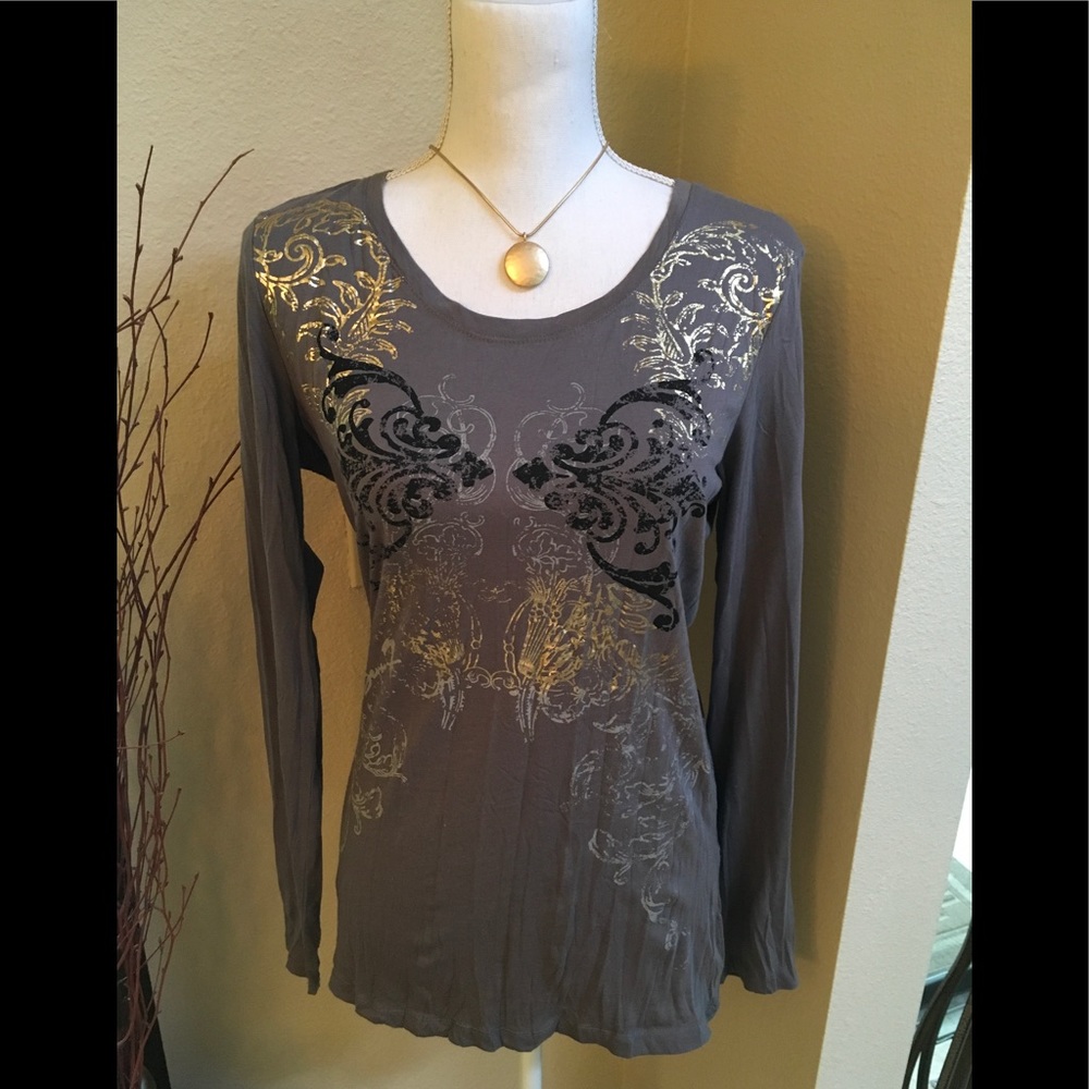 SEVEN7 Embellished Long Sleeve Tee